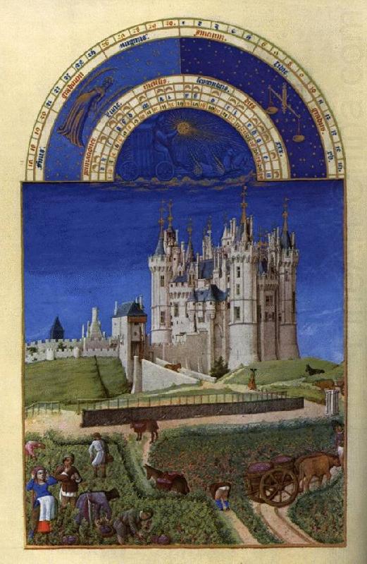 LIMBOURG brothers Les trs riches heures du Duc de Berry: Septembre (September) s china oil painting image
